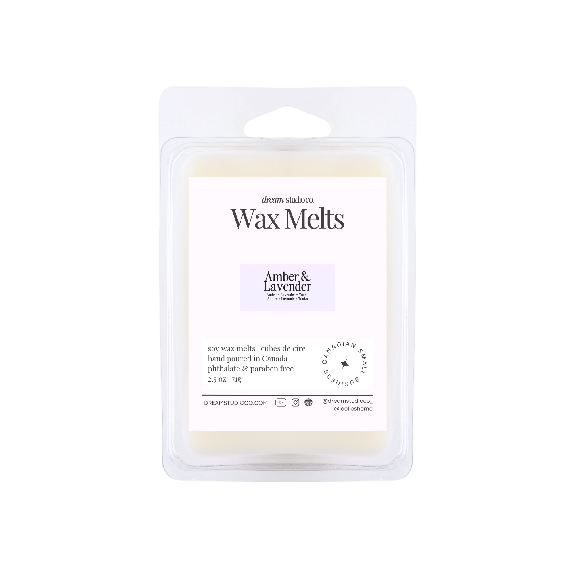 Amber & Lavender Wax Melts All Natural Soy Wax Clamshells – dream