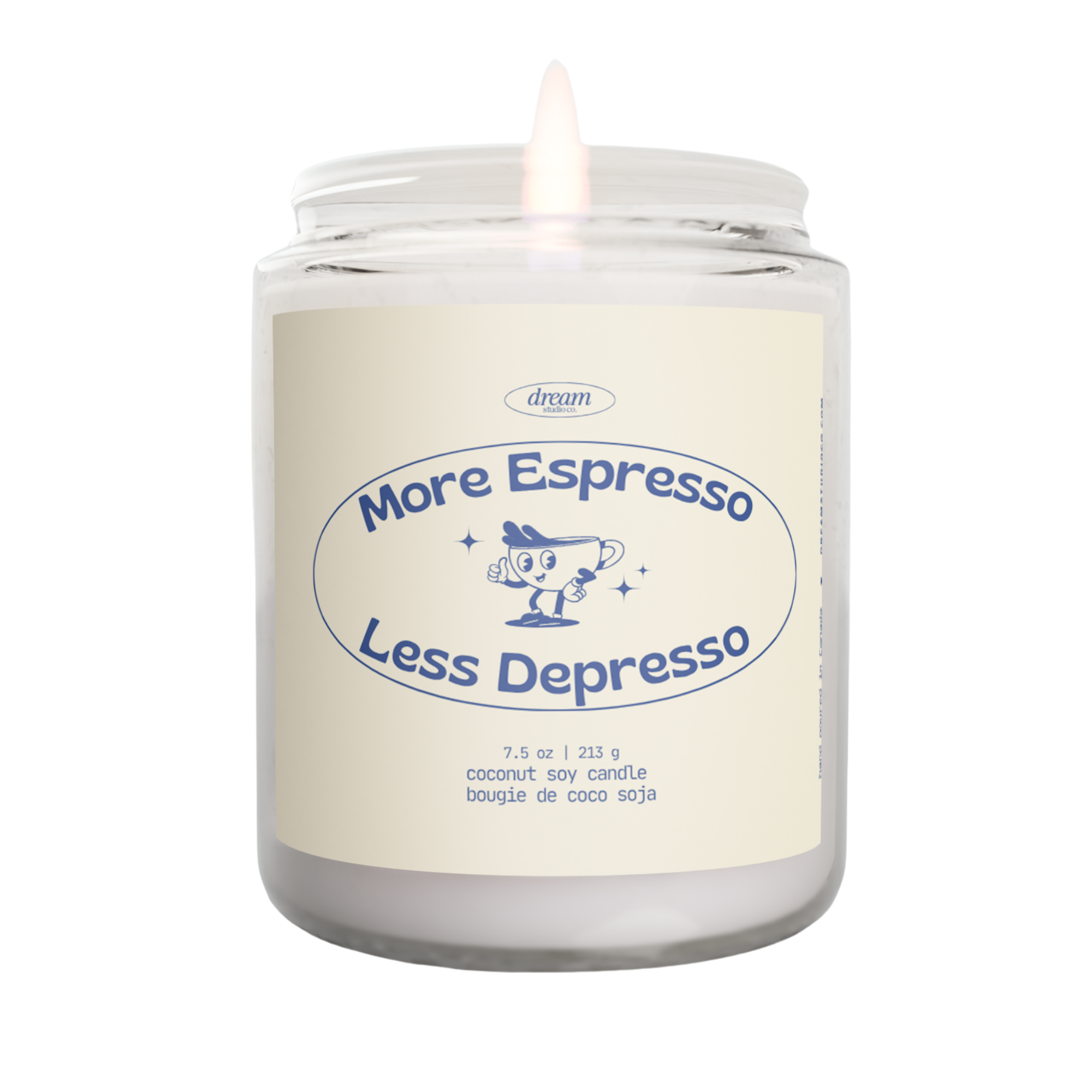 More Espresso Less Depresso Candle Coconut Soy Wax 7.5 oz