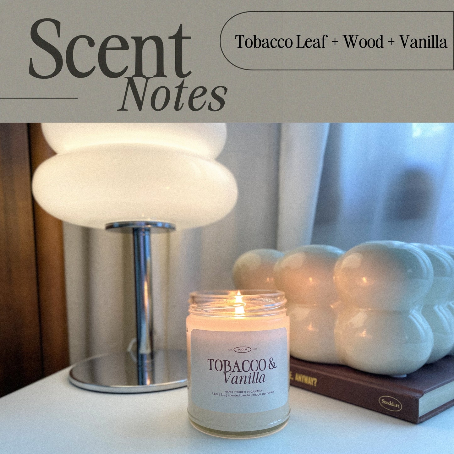 Tobacco & Vanilla 7.5 oz Coconut Soy Wax Candle