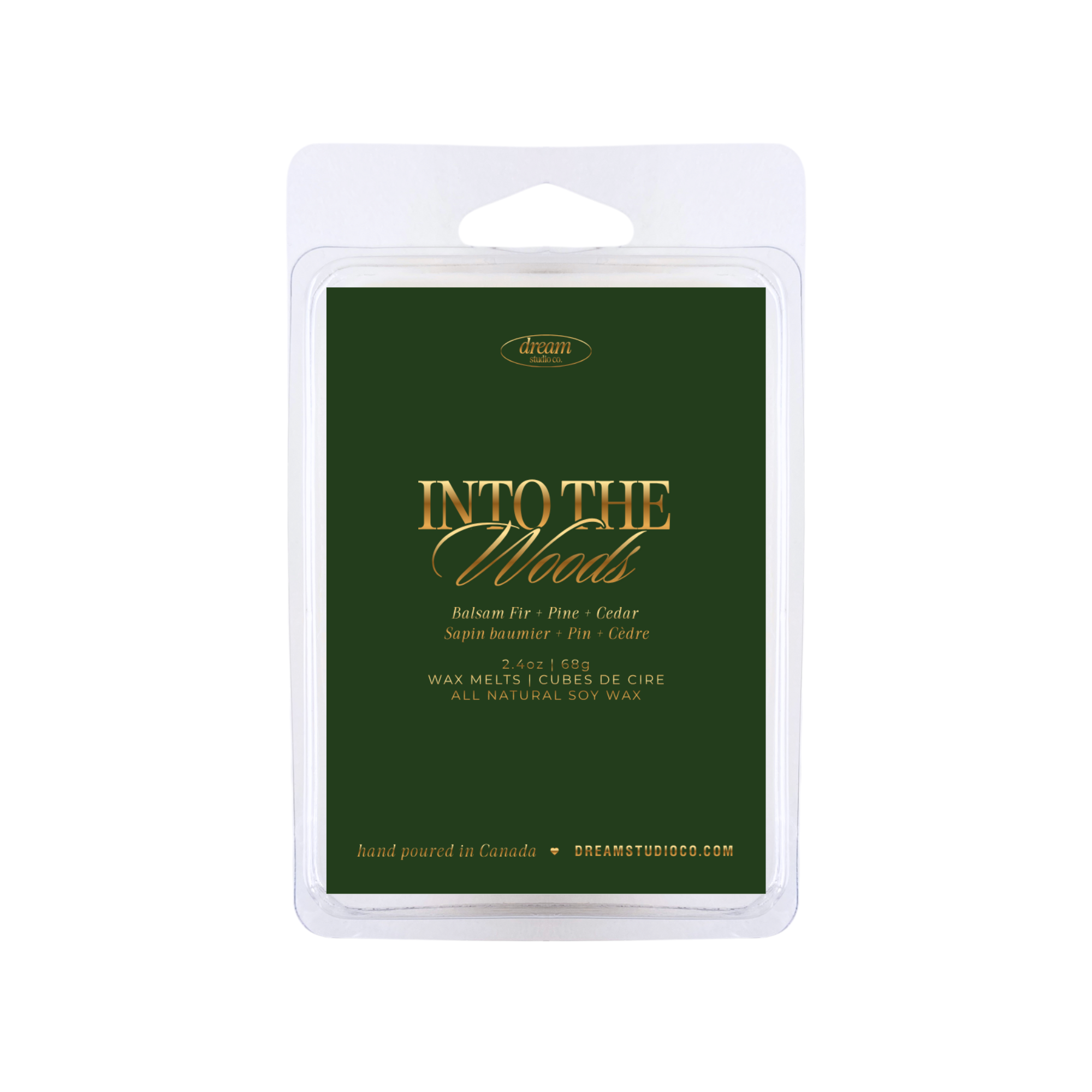 Into the Woods Balsam Fir & Cedar Natural Soy Wax Melts Clamshell