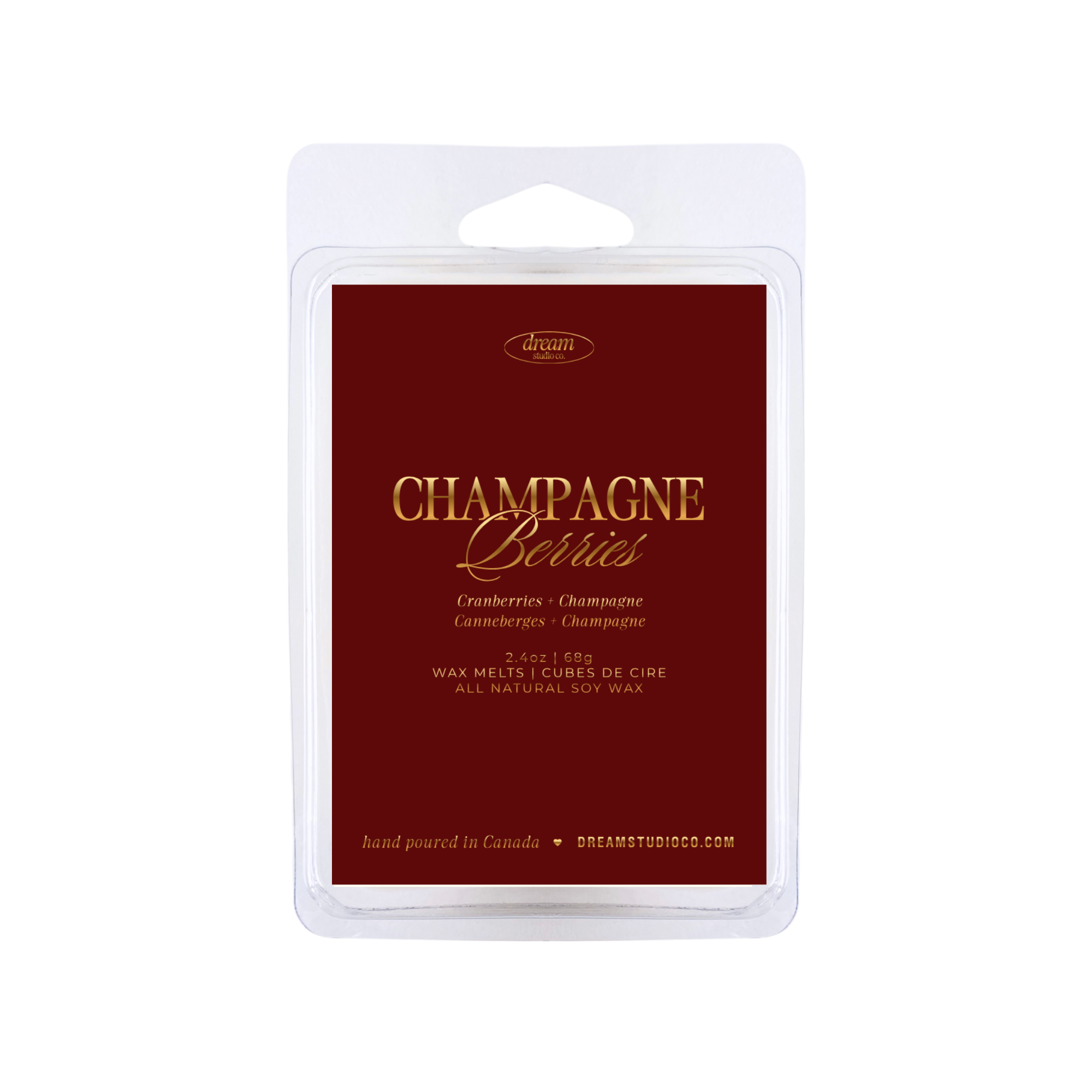 Champagne Berries Natural Soy Wax Melts Clamshell