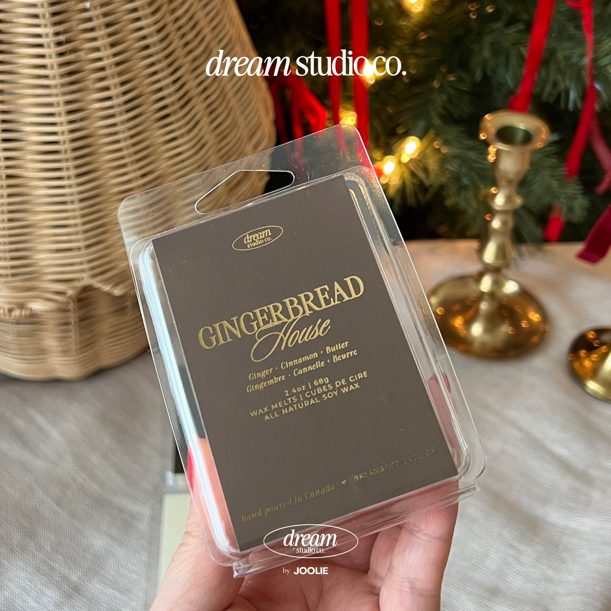 Gingerbread House Wax Melts All Natural Soy Wax heart shaped Clamshells