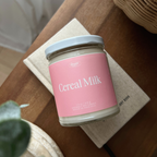 Cereal Milk Candle 7.5 oz Coconut Soy Wax Candle Pink Label