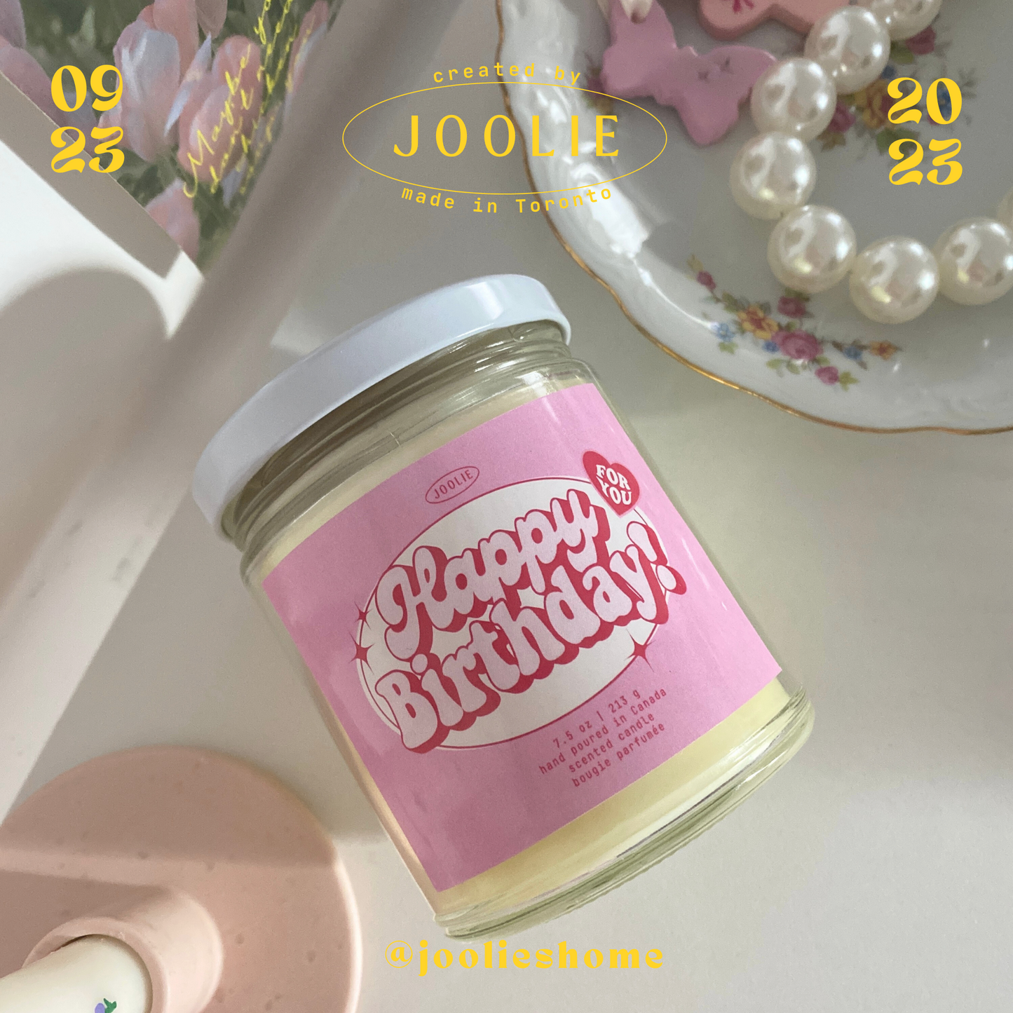 Happy Birthday Candle Coconut Soy Wax 7.5 oz