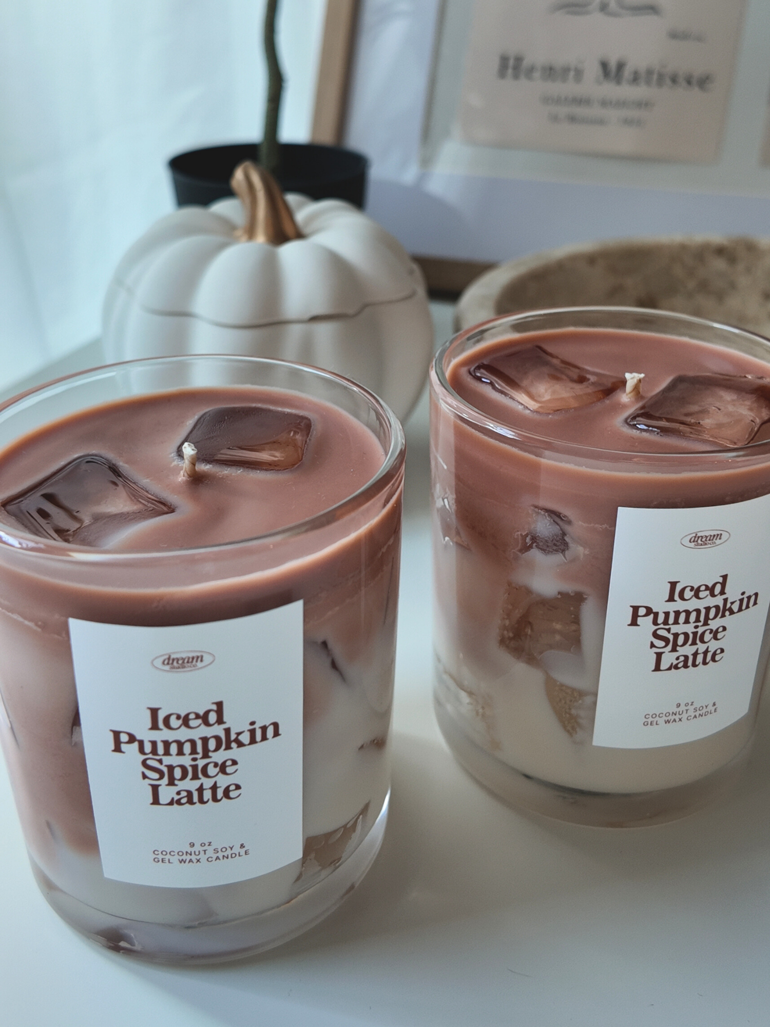 Iced Pumpkin Spice Latte Candle 9 oz candle gel wax candle