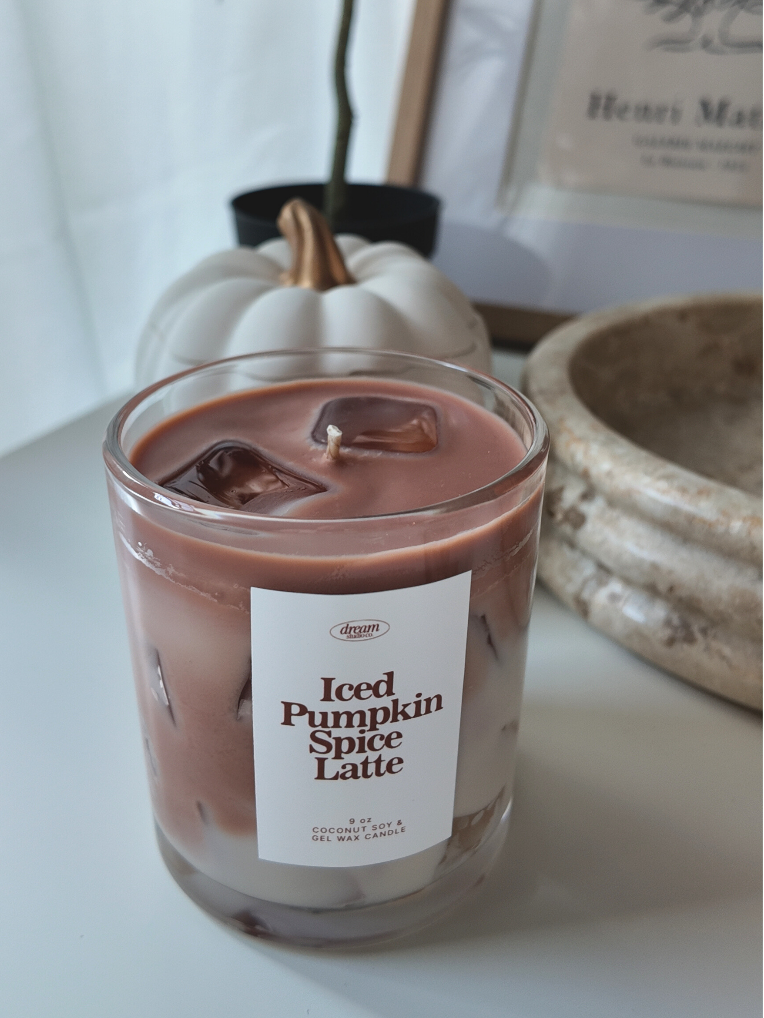 Iced Pumpkin Spice Latte Candle 9 oz candle gel wax candle