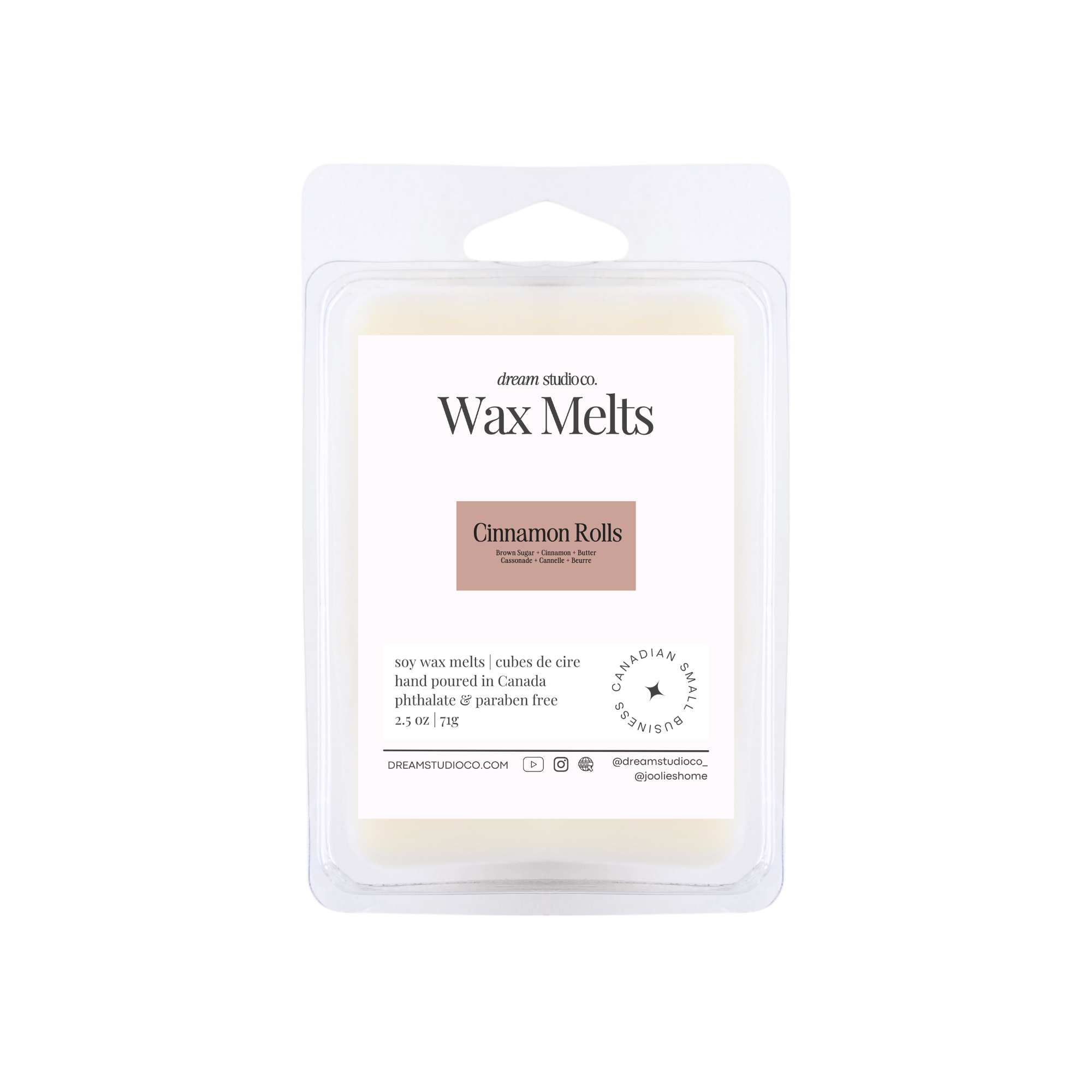 Cinnamon Rolls Wax Melts All Natural Soy Wax Clamshells