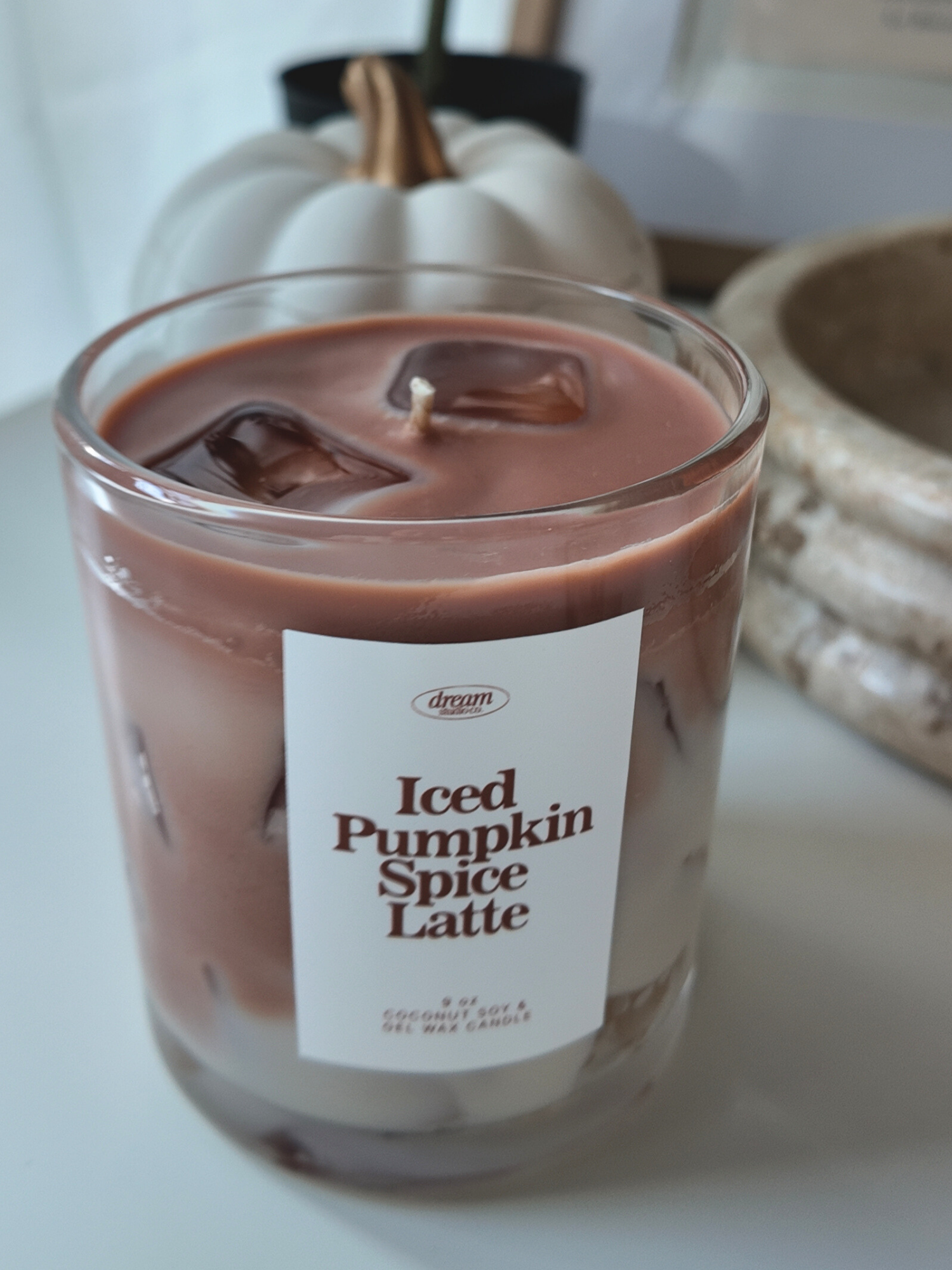 Iced Pumpkin Spice Latte Candle 9 oz candle gel wax candle