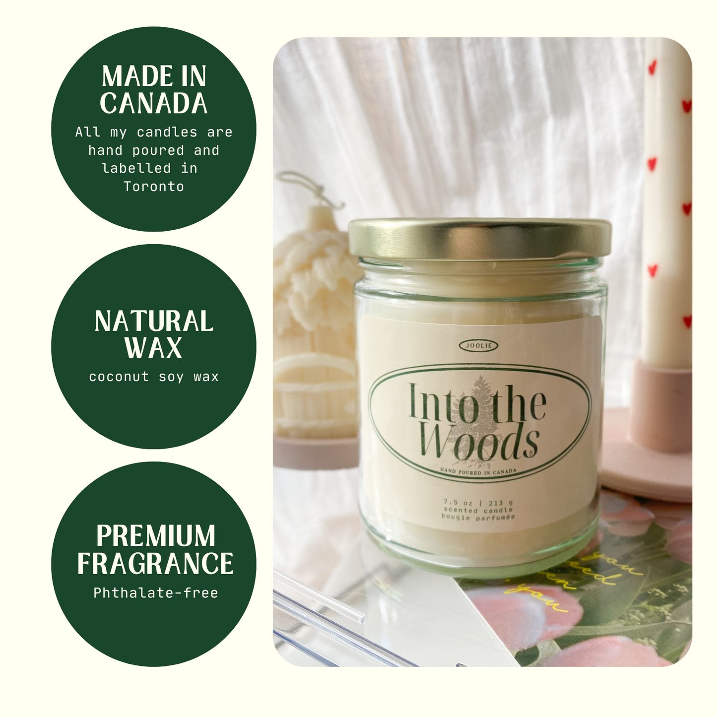 Into the Woods Balsam Fir & Cedar Candle Coconut Soy Wax 7.5 oz