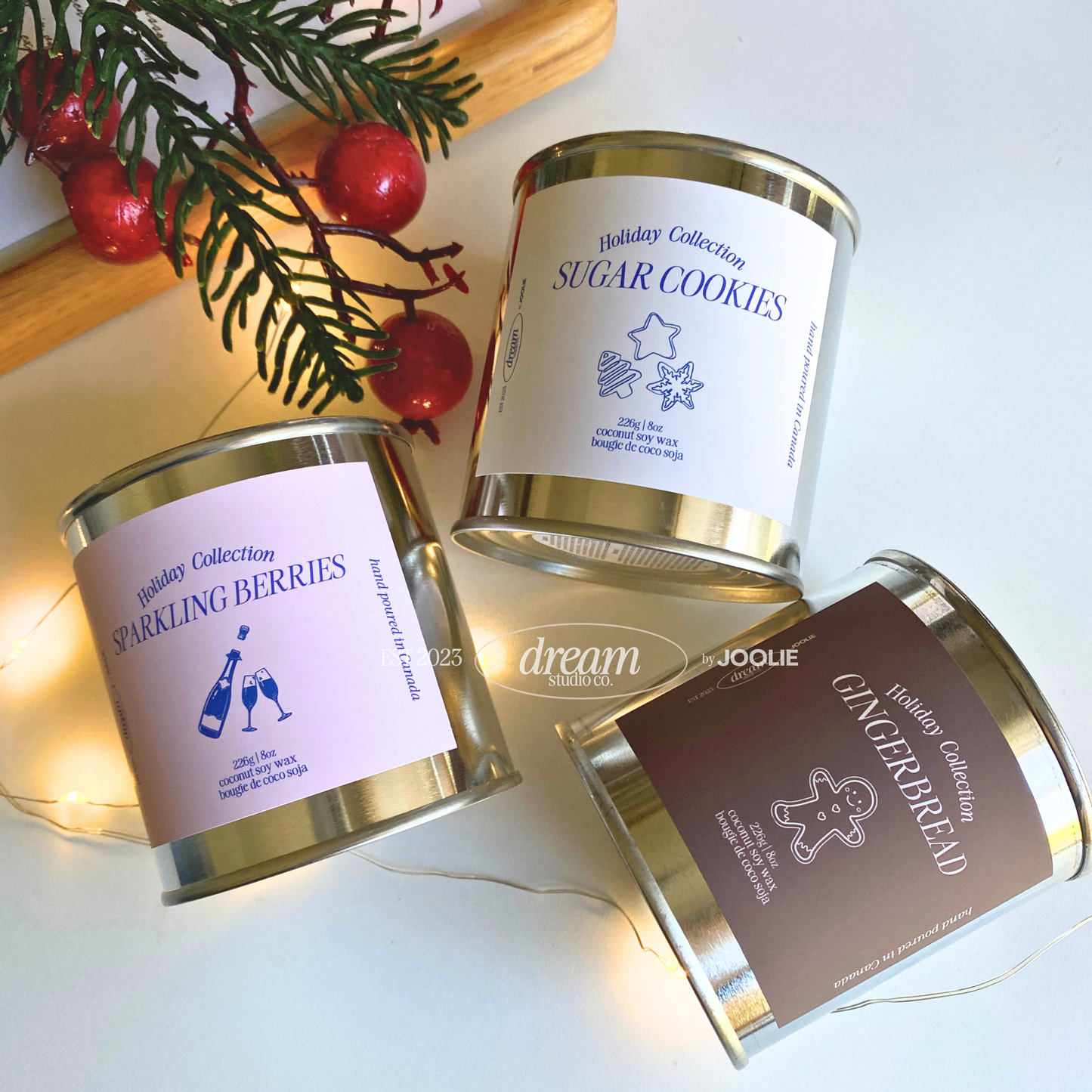 Sparkling Berries 8 oz Coconut Soy Wax Candle Holiday Collection