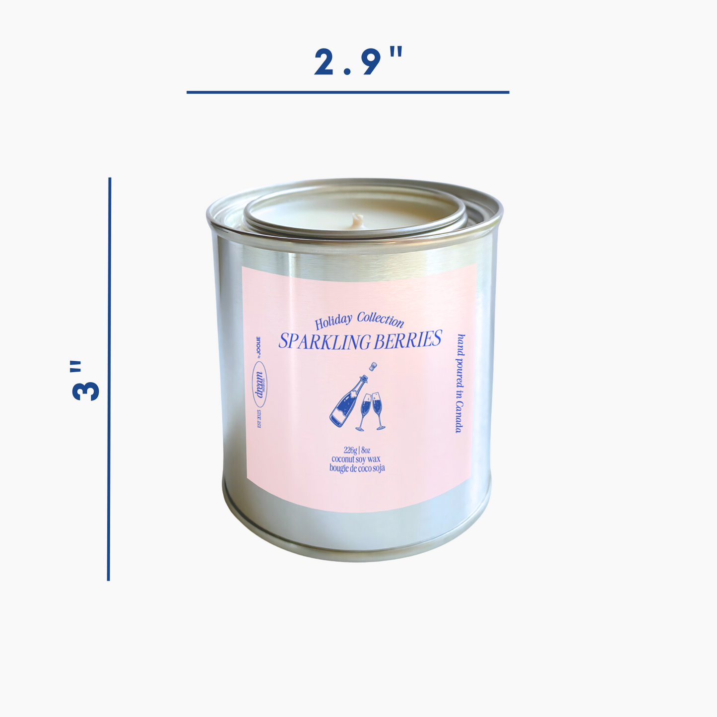 Sparkling Berries 8 oz Coconut Soy Wax Candle Holiday Collection