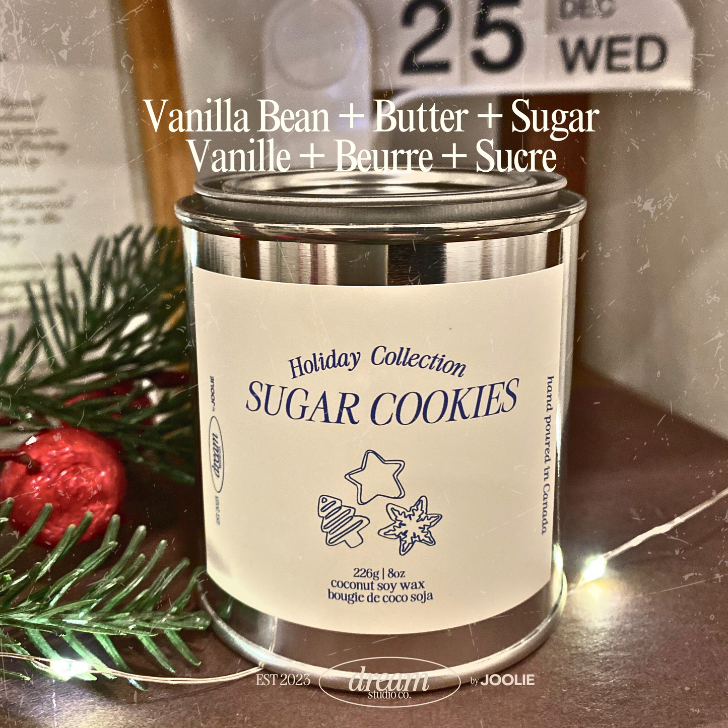 Sugar Cookies 8 oz Coconut Soy Wax Candle Holiday Collection