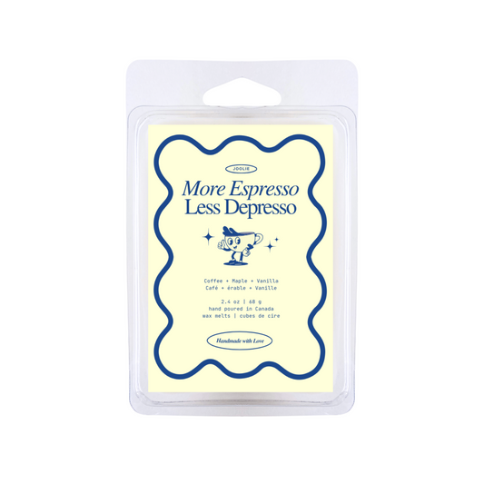 More Espresso Less Depresso Wax Melts Natural Soy Wax heart shaped Clamshells