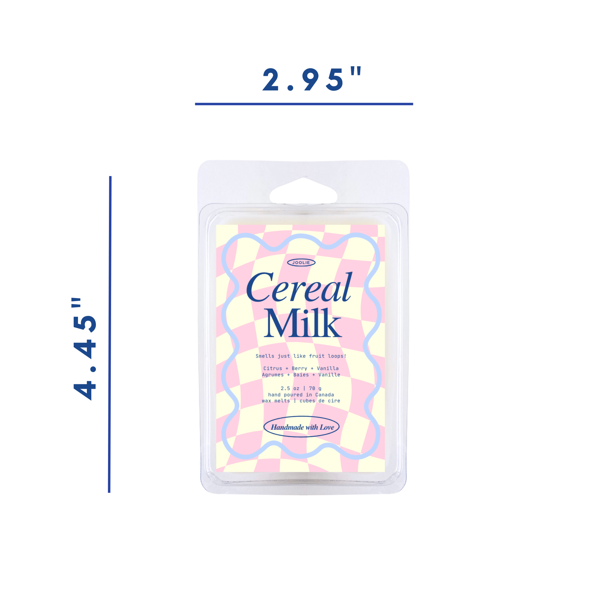 Cereal Milk Wax Melts made with Natural Soy Wax heart shaped Clamshells