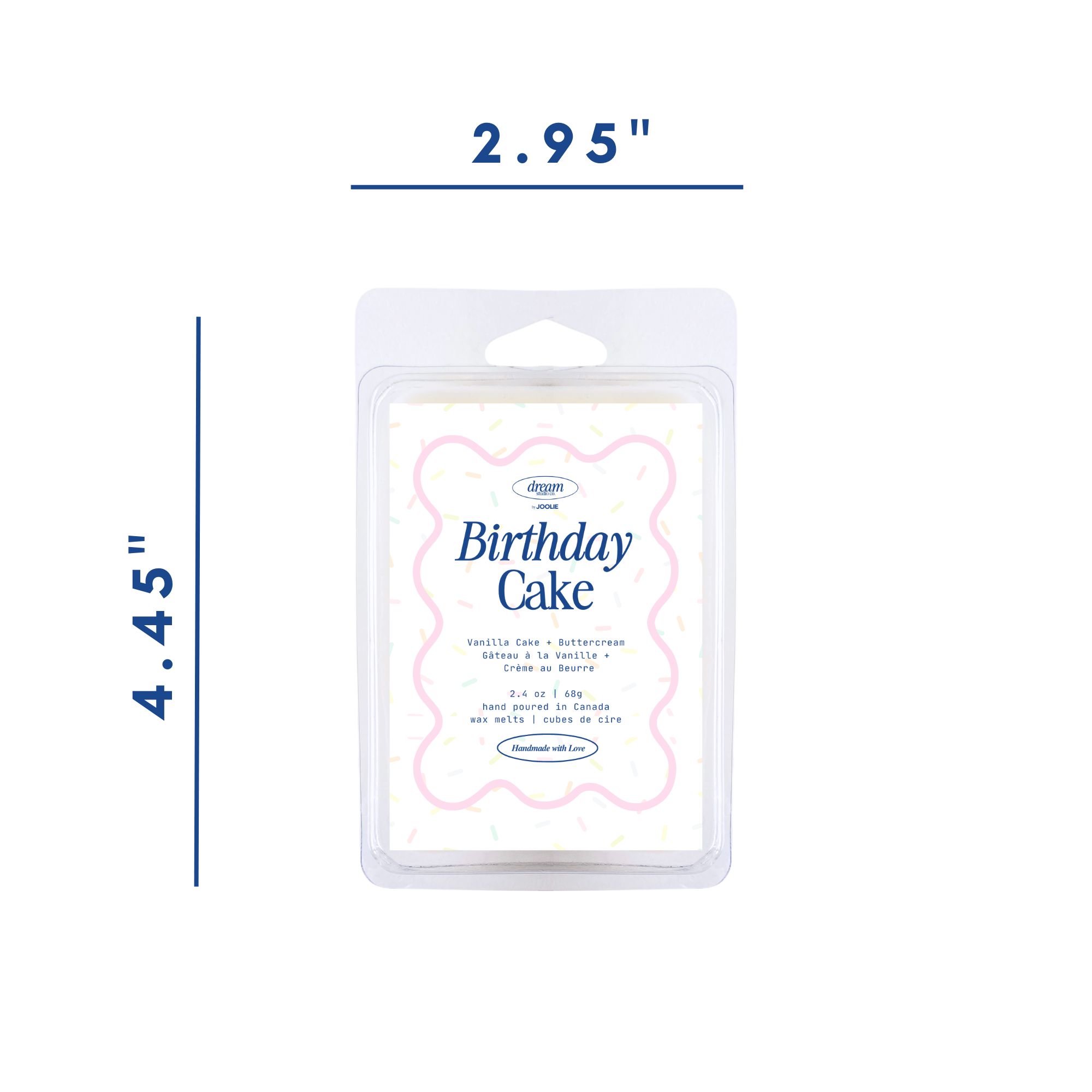 Birthday Cake Wax Melts All Natural Soy Wax heart shaped Clamshells