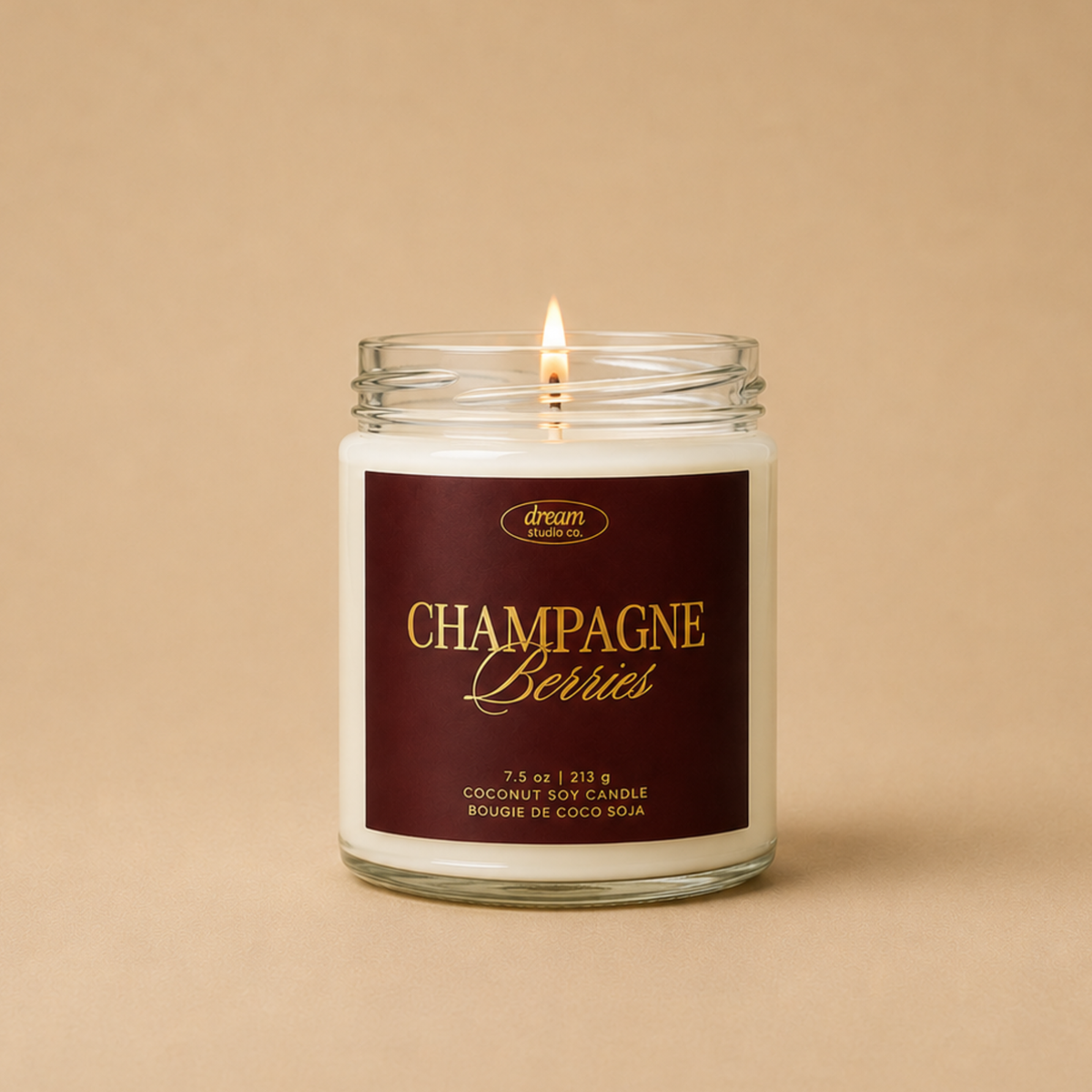Champagne Berries 7.5 oz Coconut Soy Wax Candle
