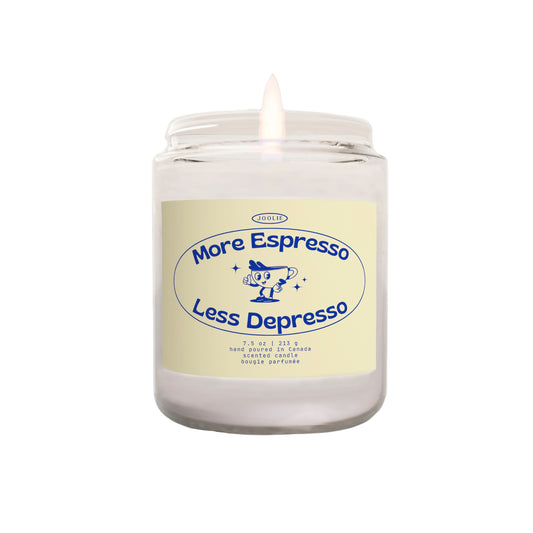 More Espresso Less Depresso Candle Coconut Soy Wax 7.5 oz