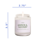 Amber & Lavender 7.5 oz Coconut Soy Wax Candle