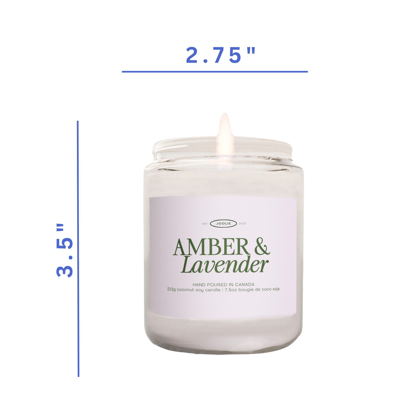 Amber & Lavender 7.5 oz Coconut Soy Wax Candle