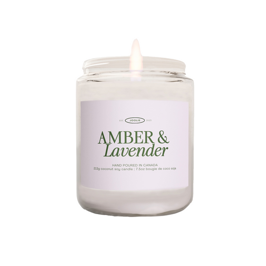 Amber & Lavender 7.5 oz Coconut Soy Wax Candle