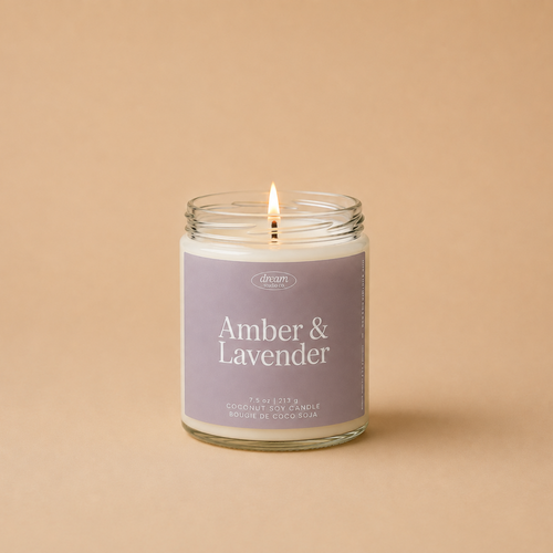 Amber & Lavender Coconut Soy Wax Candle