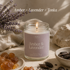 Amber & Lavender Coconut Soy Wax Candle