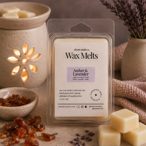 Amber & Lavender Wax Melts All Natural Soy Wax tarts Clamshells