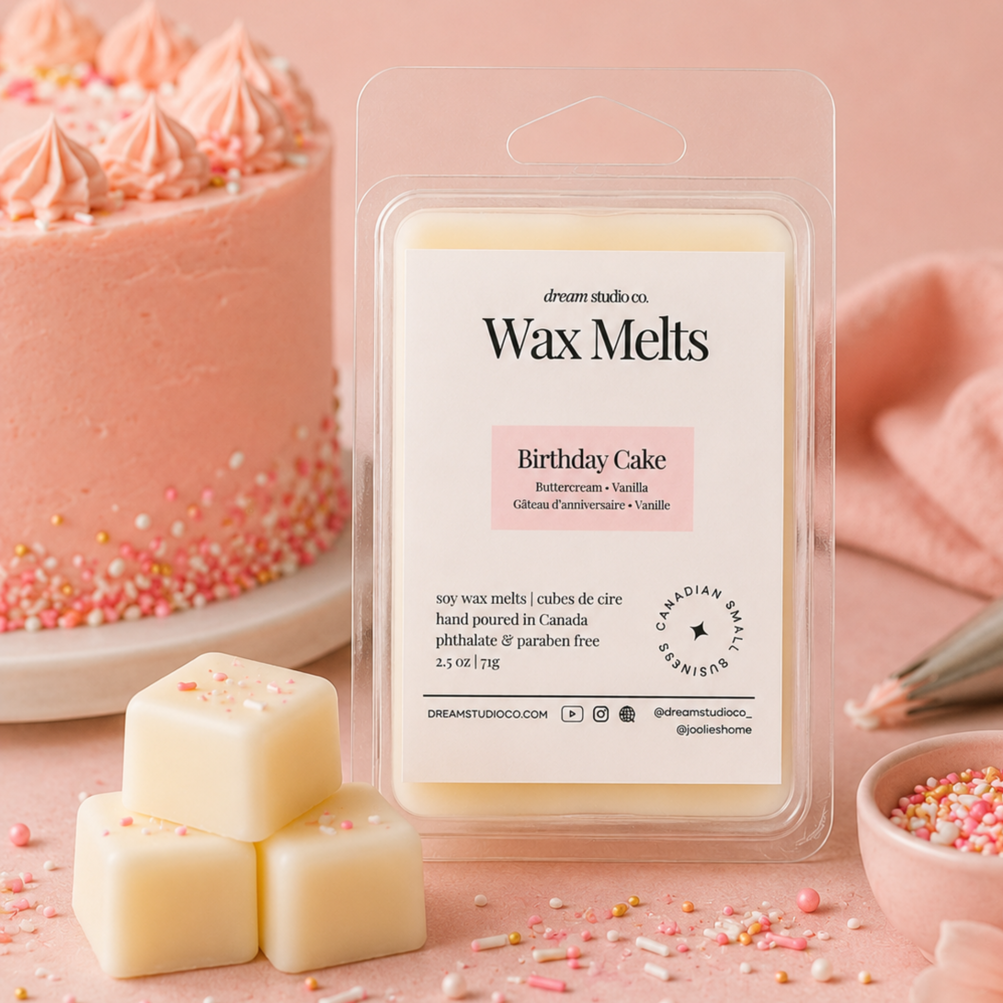 Birthday Cake Wax Melts Soy Wax Clamshells