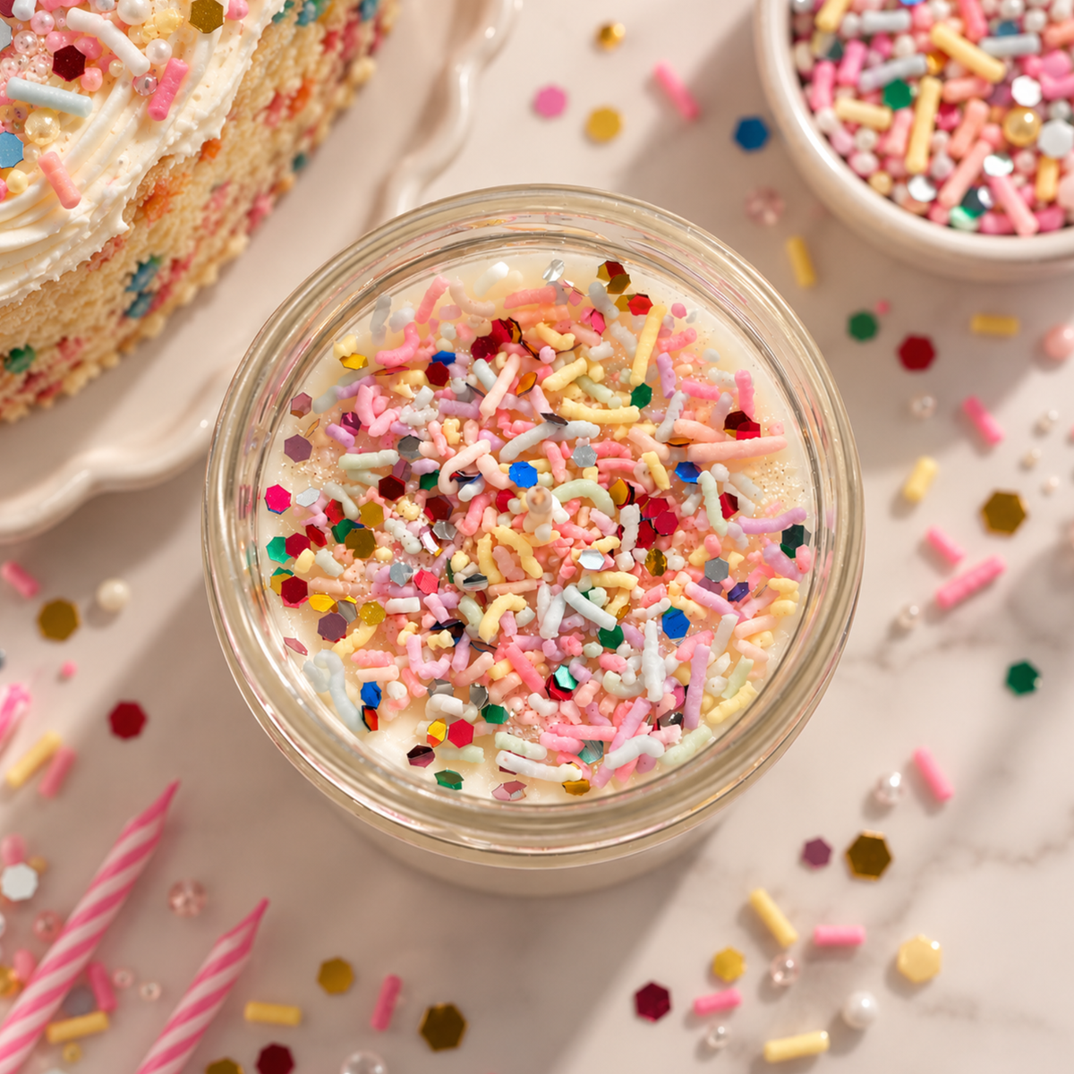 Happy Birthday Candle Birthday cake scented Coconut Soy Wax