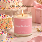 Happy Birthday Candle Birthday cake scented Coconut Soy Wax