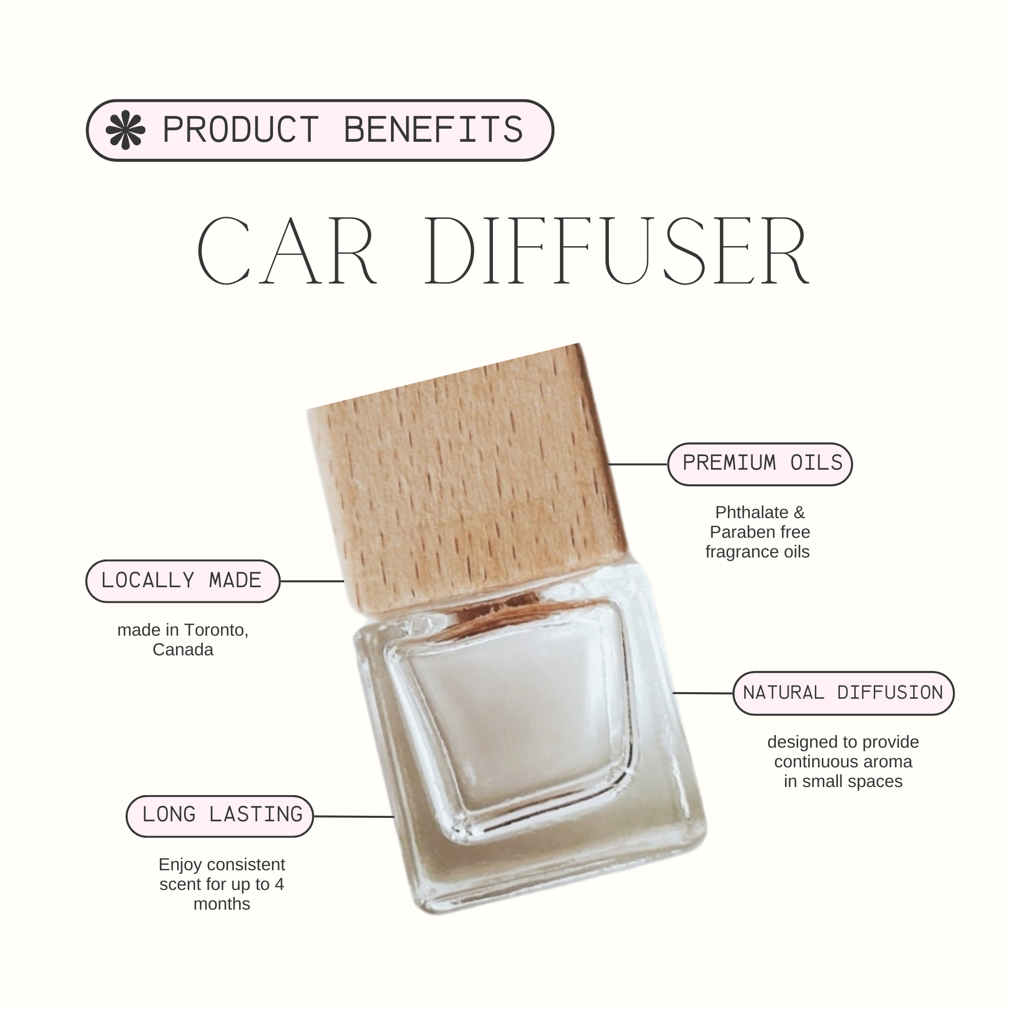 Island Breeze hanging air freshener car diffuser 8ml Made in Canada phthalate and paraben free