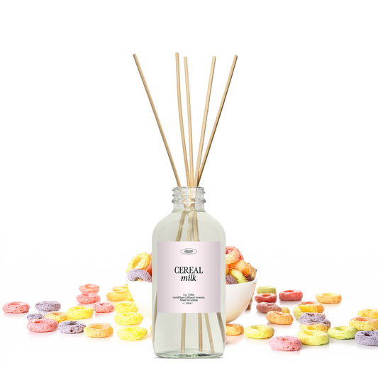 Dream Studio CO. by JOOLIE Reed diffuser 4 oz Cereal Milk Made in Canada "Fruit loops" scent