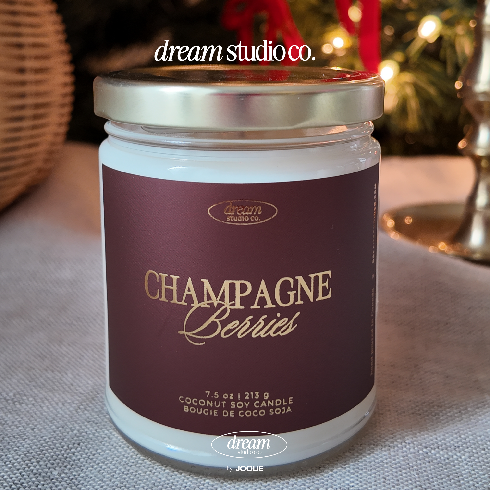 Champagne Berries 7.5 oz Coconut Soy Wax Candle Holiday Collection
