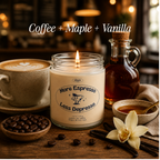 More Espresso Less Depresso Candle Coconut Soy Wax 7.5 oz