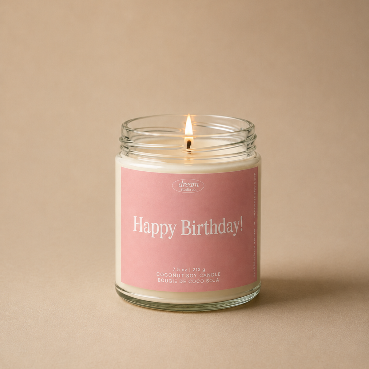 Happy Birthday Candle Birthday cake scented Coconut Soy Wax