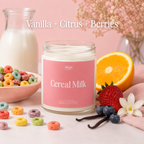 Cereal Milk Candle Coconut Soy Wax Candle Pink Label