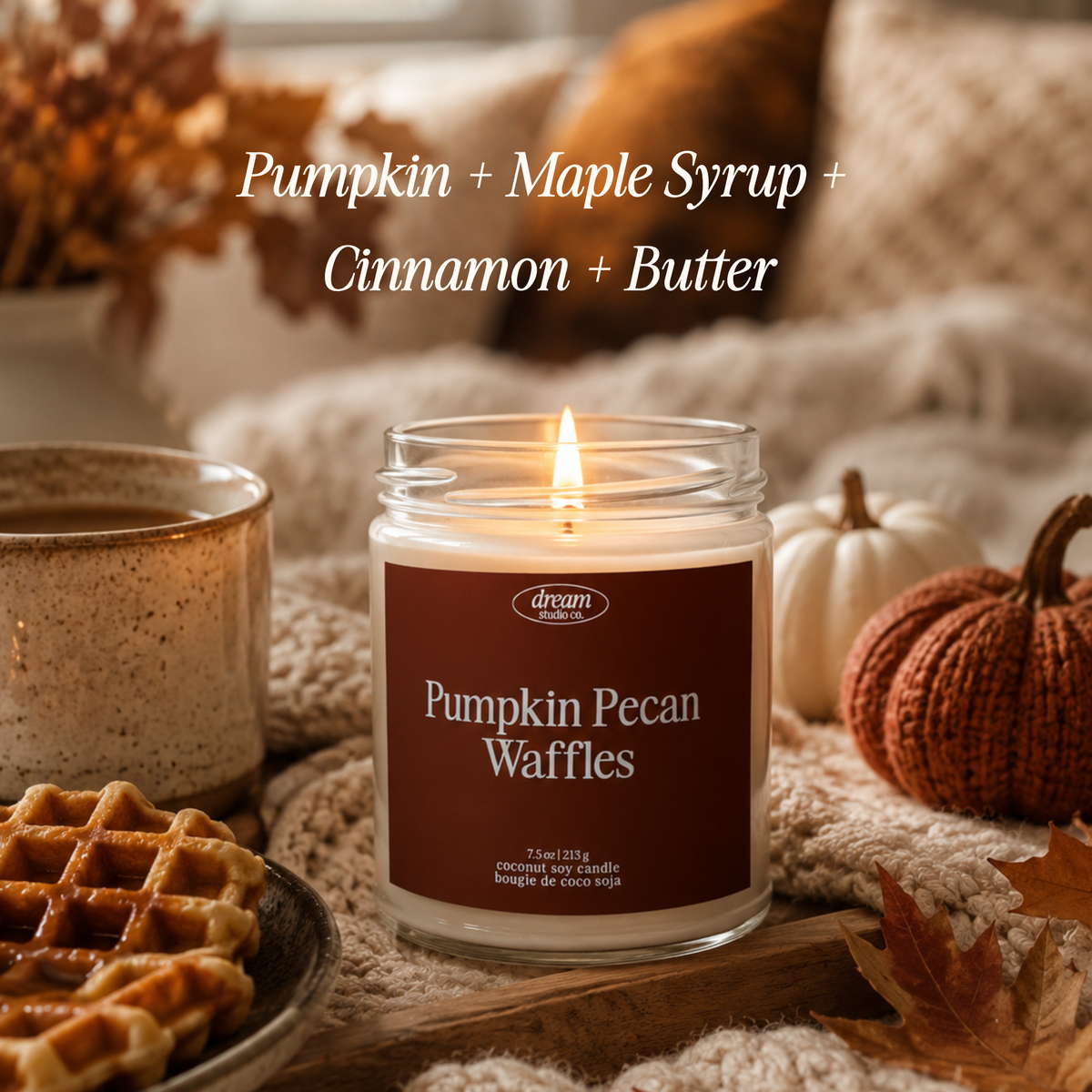 Pumpkin Pecan Waffles 7.5 oz Coconut Soy Wax Candle