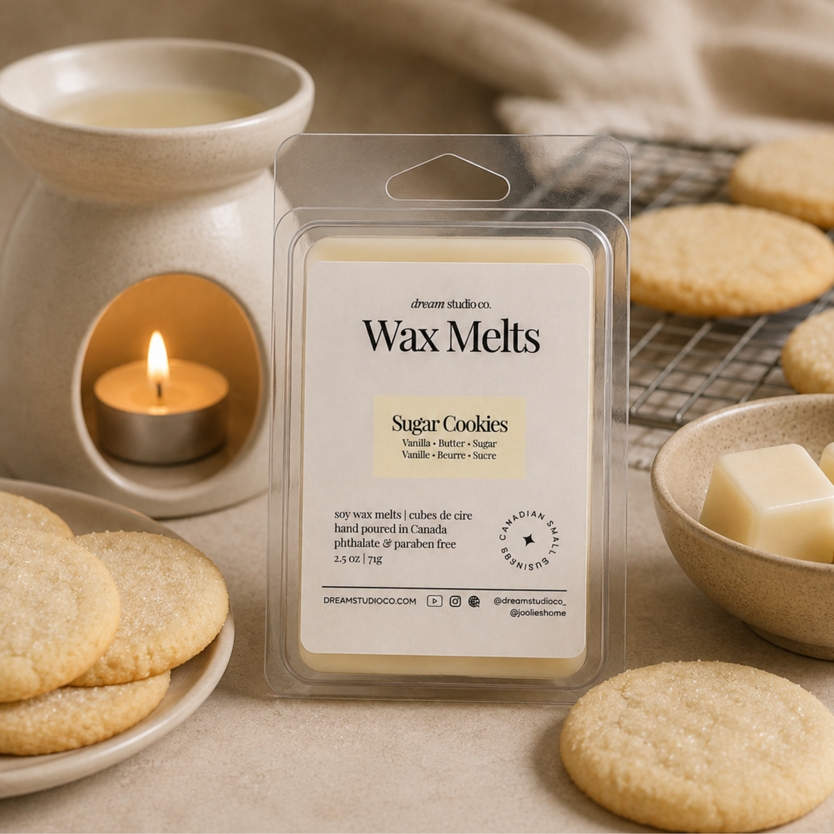 Sugar Cookies wax tarts Natural Soy Wax Melt Clamshell