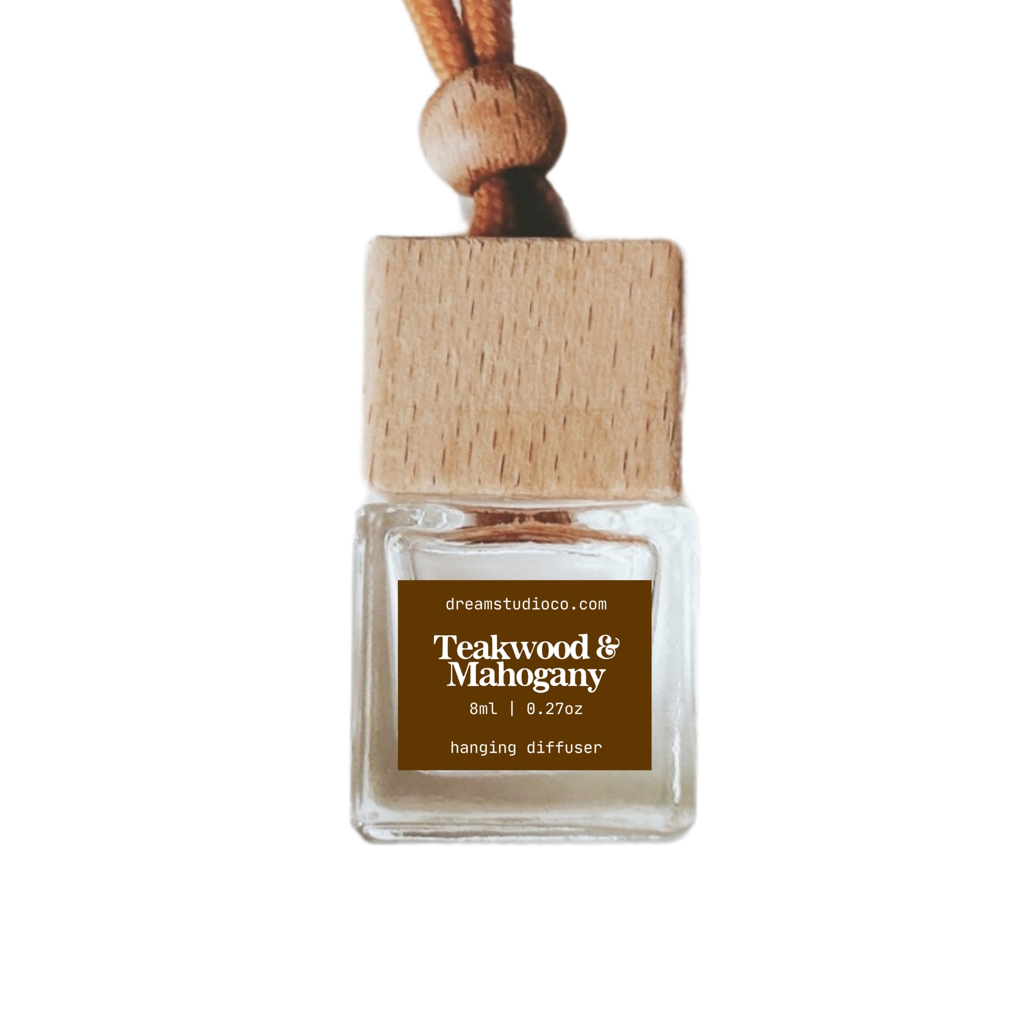 Teakwood & Mahogany hanging air freshener car diffuser 8ml Made in Canada  phthalate and paraben free