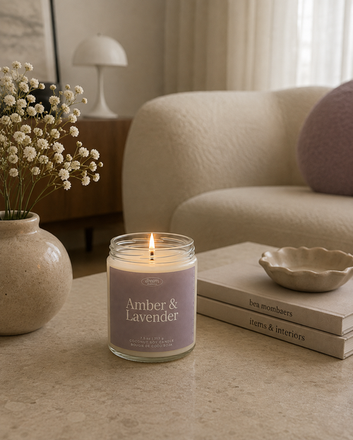 Amber & Lavender Coconut Soy Wax Candle
