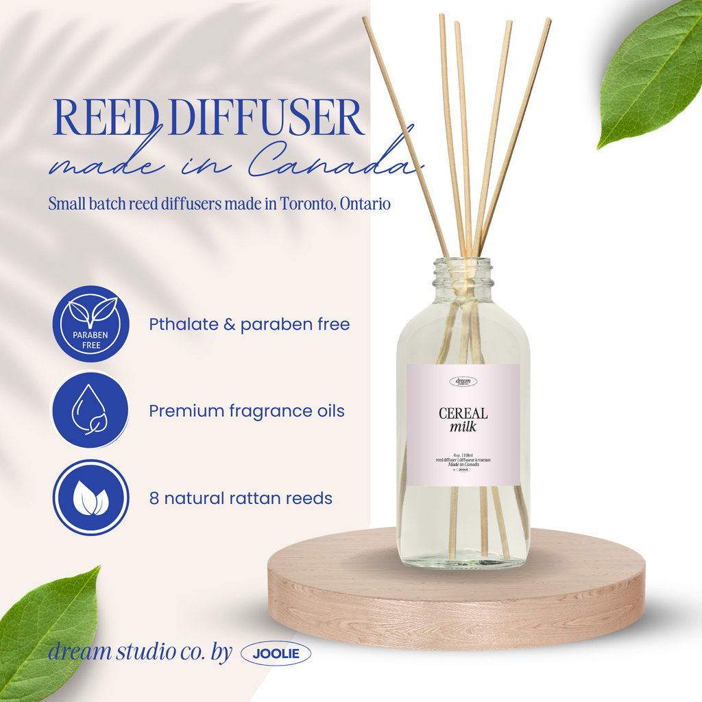 Cereal Milk Reed diffuser 4 oz Made in Canada fruity loops cereal scent